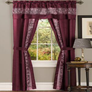 Achim Home Furnishing: Fairfield Burgundy Fade Modern Window Curtain Panel : 55"